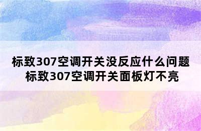 标致307空调开关没反应什么问题 标致307空调开关面板灯不亮